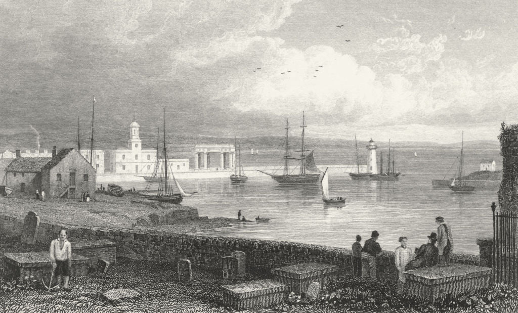 WALES. Harbour, Holyhead. Anglesea. Gastineau Ships c1831 old antique print